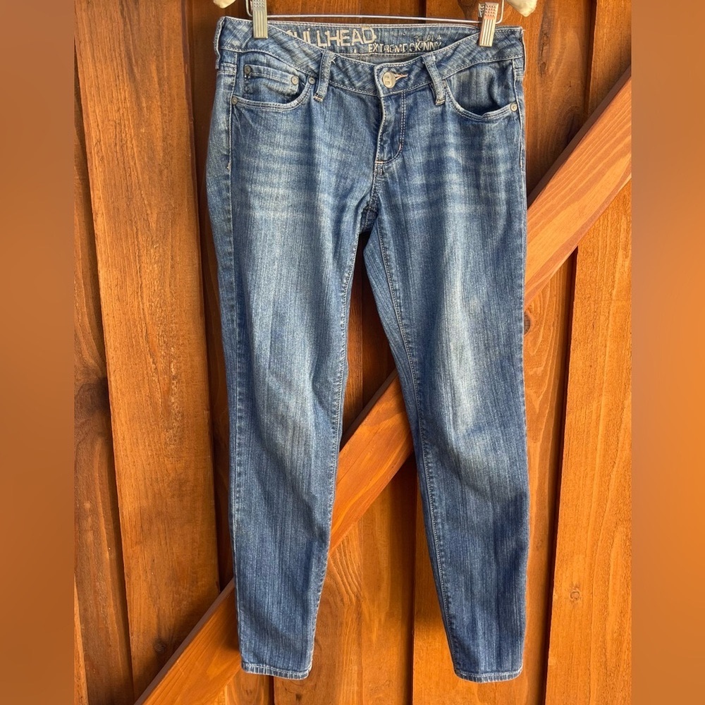 Pacsun Bullhead Extremely Skinny Light Wash Cropped Short Jeans Y2K Denim 5s